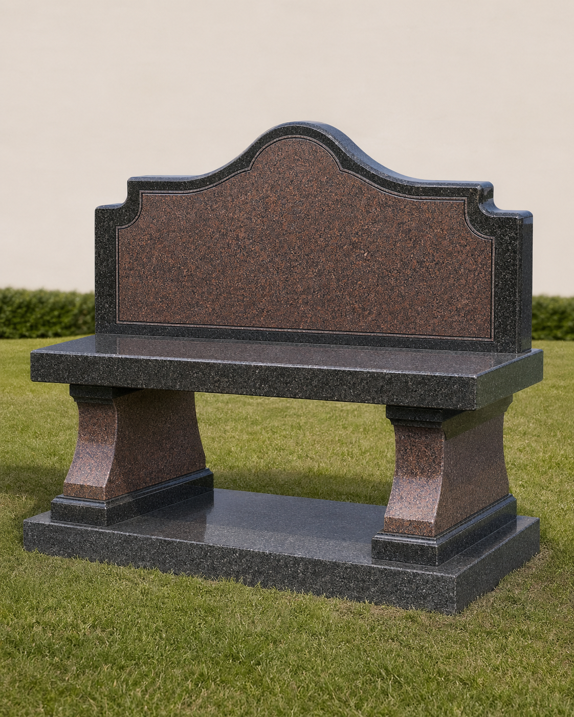 Granite Bench-Style Headstone hand-carved by Memorial Bench Shop in NJ — image 1